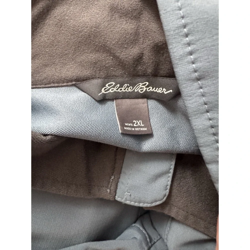 Eddie Bauer Men's‎ 2XL Softshell Jacket Full Zip Blue Gray Outdoor